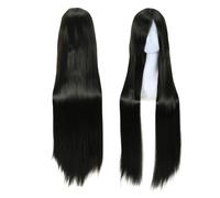Parrucca Anime Cosplay Cosplay Capelli Lunghi Lisci Colorati 80 Cm Frangia Obliqua Nera