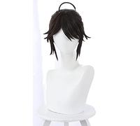 Parrucca anime cosplay identità v Luca Balsa Parrucca Cosplay Costume Marrone Corta Coda di Cavallo Parrucca Sintetica per Festa Carnevale Gioco di ruolo Halloween