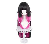 Parrucca Anime Cosplay per Colombina Parrucca,Black Mix Red Long Parrucca Capelli Sintetici,Halloween Costume Cosplay,per Festa Carnevale Natale