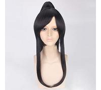 Parrucca anime D.Gray-man Yu Kanda Cosplay con coda di cavallo 60 cm sintetico capelli neri lunghi Kanda parrucche maschili + cappuccio parrucca parrucca D.Gray-man Kanda 226
