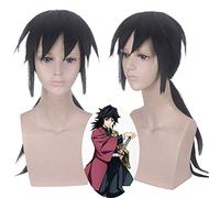 Parrucca anime Demone Uccisore Kimetsu No Yaiba Tomioka Giyuu Parrucca coda di cavallo nera Costume cosplay Uomo Donna Parrucche sintetiche Parrucche