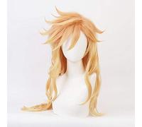 Parrucca anime Douma Demon Slayer Kimetsu No Yaiba Riccioli lunghi Oro chiaro Capelli sintetici Halloween Carnevale Costume Cosplay Parrucche KUQX807