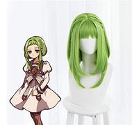 Parrucca Anime Hanako-kun legata alla toilette Nanamine Sakura Parrucche Cosplay Tessuto intrecciato verde Capelli sintetici Pelucas Costume Giochi di ruolo Parrucche
