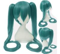 Parrucca anime Hatsune Miku Vocaloid Parrucca cosplay Black Rock Shooter Senbon Zakura Parrucche Lunghe sintetiche Chip per capelli Coda di cavallo + Cappellino parrucca DM120 18