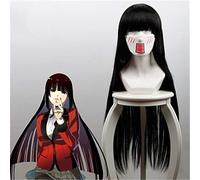 Parrucca anime Kakegurui Yumeko Jabami Cosplay Parrucca lunga nera dritta resistente al calore per capelli sintetici Costume Perucas Parrucca