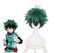 Parrucca Anime My Boku No Hero Academia Izuku Midoriya Cosplay Corto Verde Nero Capelli sintetici Parrucche da festa in maschera per Halloween + Cappellino per parrucca
