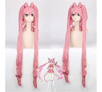 Parrucca Anime Sailor Moon Chibiusa Parrucca Cosplay Sailor Chibi Parrucche Sintetiche Rosa Parrucca In Costume Da Festa Di Halloween + Protezione Parrucca