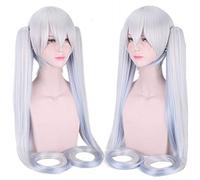 Parrucca Anime VOCALOID Parrucca da neve Hatsune Miku Cosplay Parrucche con coda di cavallo Parrucca da festa per capelli da neve Miku Parrucca e cappuccio CY120-28