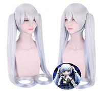 Parrucca anime VOCALOID Snow Miku Cosplay 120 cm Coda di cavallo Lunghi capelli lisci Resistenti al calore Capelli sintetici Parrucche di Halloween per donna