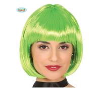 Parrucca Anni 60 Colore Verde Caschetto Con Frangia Donna Festa