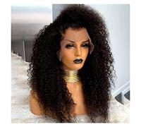 Parrucca anteriore in pizzo con parte libera morbida e riccia lunga nera naturale for le donne nere attaccatura dei capelli del bambino(24inches)
