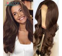 Parrucca anteriore in pizzo marrone capelli umani onda del corpo parrucche per capelli umani parrucche anteriori in pizzo colorato trasparente per donne capelli umani peruviani Remy