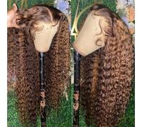 Parrucca Anteriore In Pizzo Ombre Da 30 A 34 Pollici Parrucche Ricce Per Capelli Umani Parrucche Frontali Bionde A Onde Profonde Per Donne Nere
