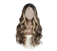 Parrucca anteriore in pizzo Parrucche sintetiche bionde rosse ondulate lunghe da 30 pollici, compatibili for le donne(#4)