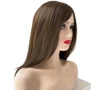 Parrucca anteriore in pizzo sintetico 13×6, parrucche diritte prepizzicate da donna da 20 pollici for l'uso quotidiano Soffice e Naturale