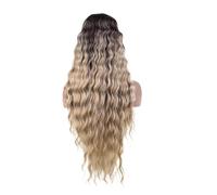 Parrucca anteriore in pizzo sintetico 1pc 30 "Ombre bionde parrucche for capelli neri for bambini ondulate lunghe for le donne Cosplay(TTHL6-23B-APRIC)