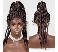 Parrucca Anteriore In Pizzo Sintetico Biondo Parrucca A Coda Di Cavallo Intrecciata Parrucca A Cornrow Da Donna Nera Parrucca Intrecciata All'uncinetto