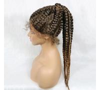 Parrucca Anteriore In Pizzo Sintetico Biondo Parrucca A Coda Di Cavallo Intrecciata Parrucca A Cornrow Da Donna Nera Parrucca Intrecciata All'uncinetto