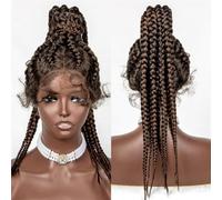 Parrucca Anteriore In Pizzo Sintetico Biondo Parrucca A Coda Di Cavallo Intrecciata Parrucca A Cornrow Da Donna Nera Parrucca Intrecciata All'uncinetto