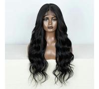 Parrucca anteriore in pizzo sintetico nobile con capelli ondulati per le donne, parrucca in pizzo con riflessi castani ombre da 28 pollici, parrucca in pizzo-1B-130%-parrucca con parte in pizzo-24 p