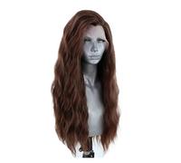 Parrucca anteriore in pizzo sintetico ondulato lungo, parrucche for capelli castani, compatibile for le donne, linea sottile, cosplay frontale(6,20inches)