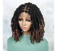 Parrucca Anteriore In Pizzo Sintetico Parrucche Intrecciate Parrucca Dreadlock Parrucche Corte Da 14 Pollici Per Donne Nere