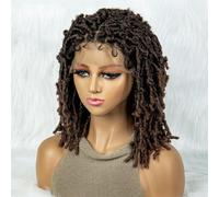 Parrucca Anteriore In Pizzo Sintetico Parrucche Intrecciate Parrucca Dreadlock Parrucche Corte Senza Nodi Da 16 Pollici Per Donne Nere Synthetic Wig