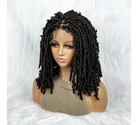 Parrucca Anteriore In Pizzo Sintetico Parrucche Intrecciate Parrucca Dreadlock Parrucche Corte Senza Nodi Da 16 Pollici Per Donne Nere Synthetic Wig