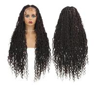 Parrucca Anteriore Piena Del Merletto Di Boho Da 32 Pollici Parrucca Intrecciata Senza Nodi Con I Capelli Del Bambino Parrucca Sintetica Intrecciata Dall'aspetto Naturale Per Le Donne