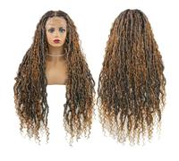 Parrucca Anteriore Piena Del Merletto Di Boho Da 32 Pollici Parrucca Intrecciata Senza Nodi Con I Capelli Del Bambino Parrucca Sintetica Intrecciata Dall'aspetto Naturale Per Le Donne