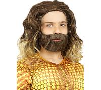 Parrucca Aquaman con barba (Ufficiale Warner Bros) Funidelia