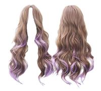 Parrucca arcobaleno Ombre per capelli sintetici con frangia - Parrucca rossa gialla viola verde blu(12)