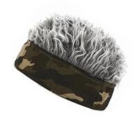 Parrucca Artificiale Uomo Cappello Camouflage Colore Grigio Taglia Regola la Fascia per Capelli Corti