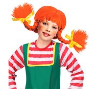 PARRUCCA BAMBINA GIOCOSA CON TRECCE ACCESSORIO TRAVESTIMENTO CARNEVALE COSPLAY