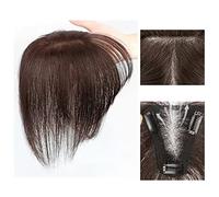 Parrucca Bangs Wig Piece Full Real Human Hair Patch Fluffy Aumenta il volume dei capelli Fluffy Cover Capelli grigi Parrucche quotidiane(16-(8-10)22CM-brown)