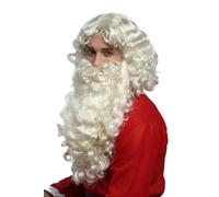 Parrucca Barba Set Deluxe Babbo Natale Nikolaus Dio Biondo Chiaro