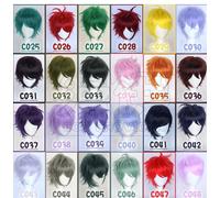 Parrucca Basic Cosplay Doujin Anime Men Flip Up Dritta Corta Ragazzo Uomo Par...