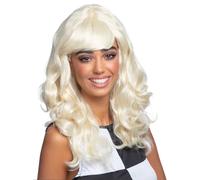 Parrucca Beehive Bionda Lunga Riccia Per Signore Accessorio Per Costume