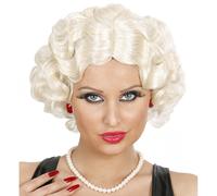 Parrucca Betty Bionda Riccia Corta Cotonata, Donna Adulta