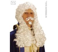 PARRUCCA BIANCA CON BARBA E PIZZETTO MARCHESE FRANCOIS CARNEVALE