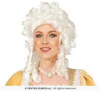 PARRUCCA BIANCA CON BOCCOLI EPOCA 700 NOBILE MARCHESA HALLOWEEN 8434077041826