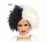 Parrucca Bianca E Nera Crudelia Demon Carica 101 Cartone Riccia