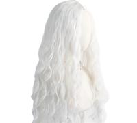 Parrucca Bianca Lunga E Riccia Per Donna, Parrucca Ondulata Soffice Capelli Sintetici Per La Festa In Costume Cosplay Di Halloween