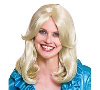 Parrucca Bionda A Ciuffo Per Donne Costume Retro Hippy Accessorio Nuovo