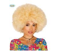 Parrucca bionda afro da travestimento per feste in maschera