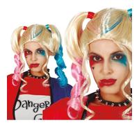 Parrucca Bionda con Codini Rosa e Azzurri - Cosplay Carnevale 14+