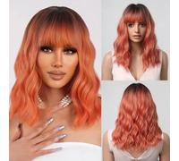 Parrucca bionda corta con frangia Parrucche sintetiche ondulate Parrucche bionde ricce per donne Parrucca per uso festa Resistente al calore-LC-02013-1