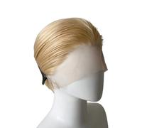 Parrucca bionda corta con pizzo frontale da 13 * 4, parrucche sintetiche con fibre ad alta temperatura e attaccatura naturale for cosplay per Donne Affascinanti