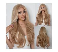 Parrucca Bionda Corta Sintetica Lunga Ondulata Parrucche 26 Pollici Ombre Parrucche Bionde Per Le Donne Capelli Naturali Resistenti Al Calore Parte Centrale Per La Festa Quotidiana Cosplay Parrucche
