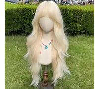 Parrucca Bionda Da Donna Con Fascia Per Capelli Lunghi Che Simula I Lunghi Capelli Ricci Naturali Increspati Quotidianamente Dall'Acqua